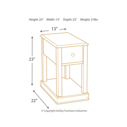 Breegin Contemporary Chair Side End Table Multi - 13W x 22D x 23H