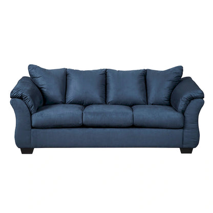 Aruca Navy Blue Microfiber Pillow-back Sofa