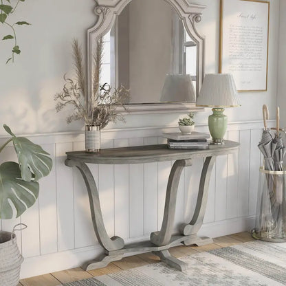 DH BASIC Farmhouse Vintage Grey Oak 48-inch Entryway Console Table by Denhour