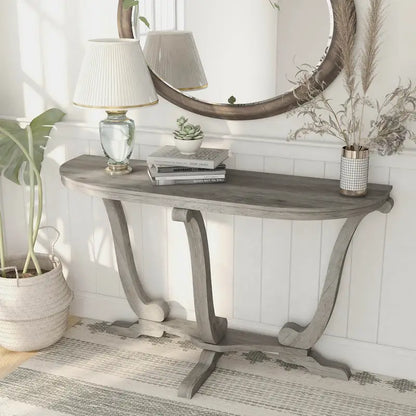DH BASIC Farmhouse Vintage Grey Oak 48-inch Entryway Console Table by Denhour
