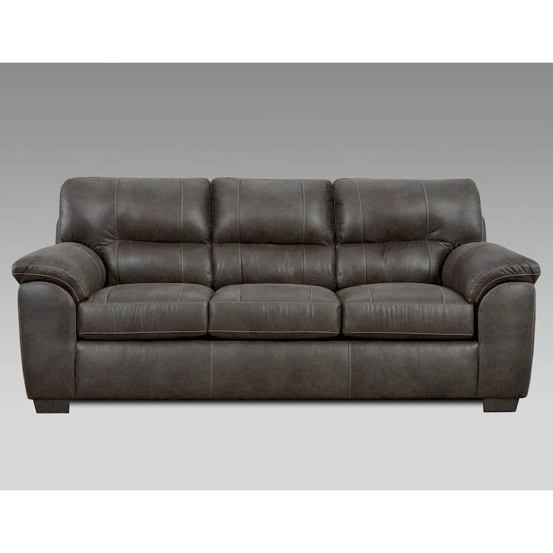 Roundhill Furniture Tirana Contemporary Fabric Pillow-top Arm 4-Piece Sofa Set in Sequoia Ash