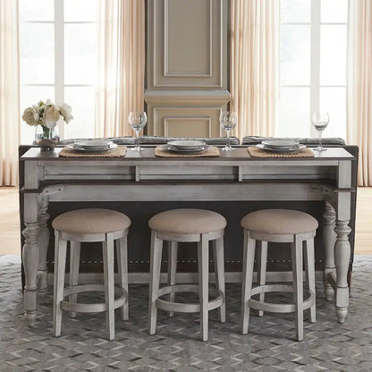 Ocean Isle Antique White 4-Piece Console Table Set