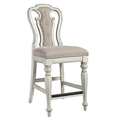 Magnolia Manor Antique White Weathered Bark 5 Piece Gathering Table Set