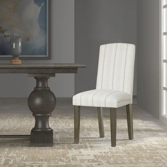 HomePop Classic Parsons Dining Chair - Dove Grey Stripe (Set of 2)
