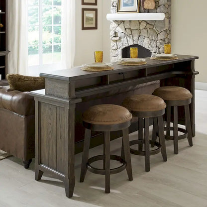 Paradise Valley Saddle Brown 4 Piece Console Table Set