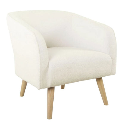 HomePop Sherpa Accent Chair with Wood Legs - Cream