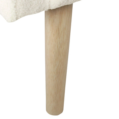 HomePop Sherpa Accent Chair with Wood Legs - Cream