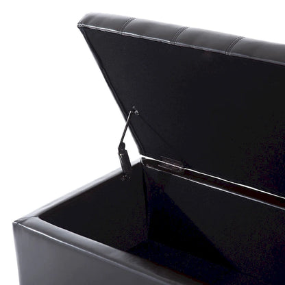 51-inch PU Leather Tufted Storage Ottoman Bench - 19*50.25*16