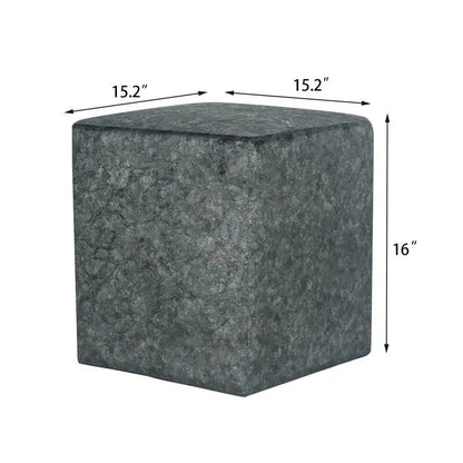 Adeco Square Ottoman Vanity Stool Fabric Upholstered Footrest Footstool