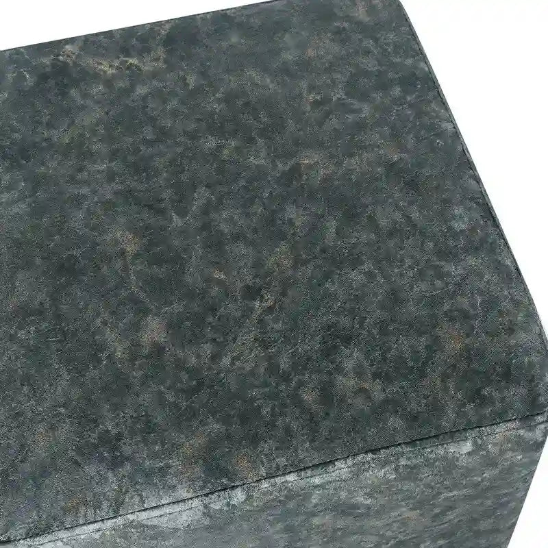 Adeco Square Ottoman Vanity Stool Fabric Upholstered Footrest Footstool