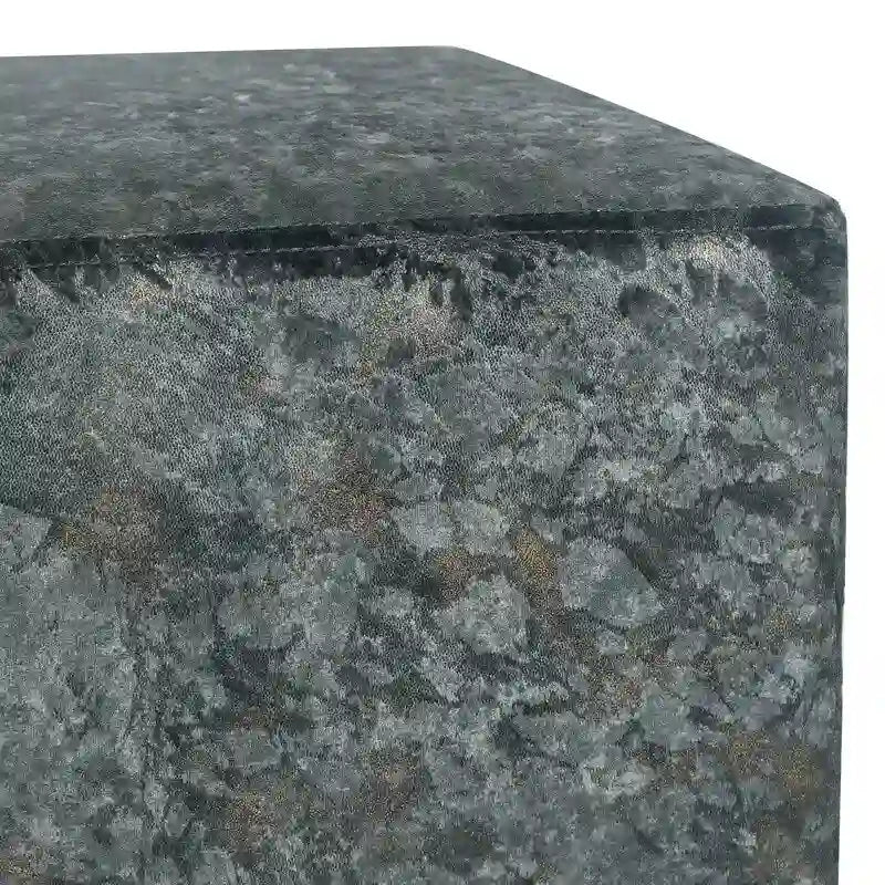 Adeco Square Ottoman Vanity Stool Fabric Upholstered Footrest Footstool