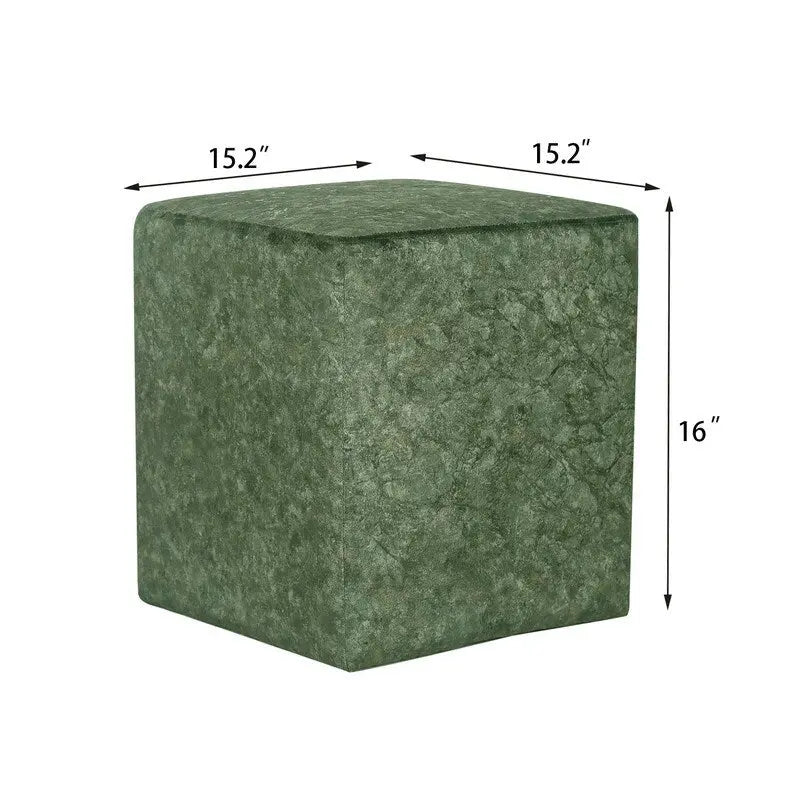 Adeco Square Ottoman Vanity Stool Fabric Upholstered Footrest Footstool