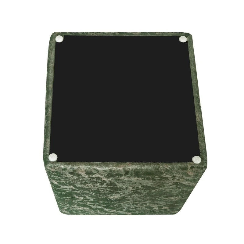 Adeco Square Ottoman Vanity Stool Fabric Upholstered Footrest Footstool