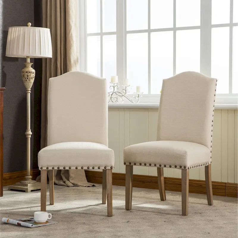 Roundhill Furniture Mod Urban Solid Wood Upholstered Parson Chairs (Set of 2)