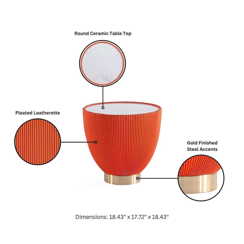 Manhattan Comfort Modern Anderson 2.0 Upholstered End Table