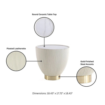 Manhattan Comfort Modern Anderson 2.0 Upholstered End Table