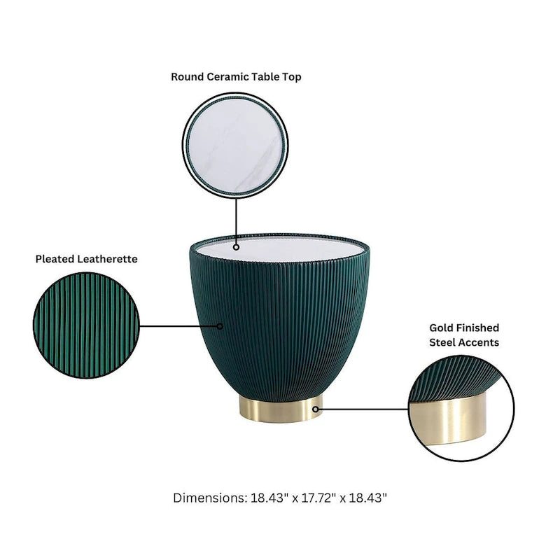 Manhattan Comfort Modern Anderson 2.0 Upholstered End Table