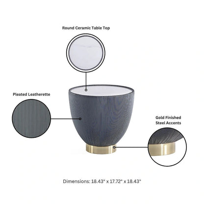 Manhattan Comfort Modern Anderson 2.0 Upholstered End Table