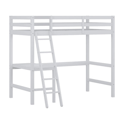 Hillsdale Caspian Wood Twin Loft Bed with Desk