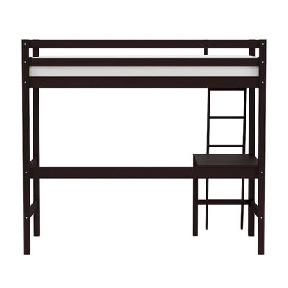 Hillsdale Caspian Wood Twin Loft Bed with Desk