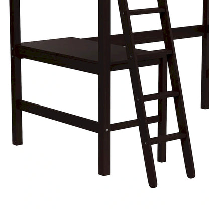 Hillsdale Caspian Wood Twin Loft Bed with Desk