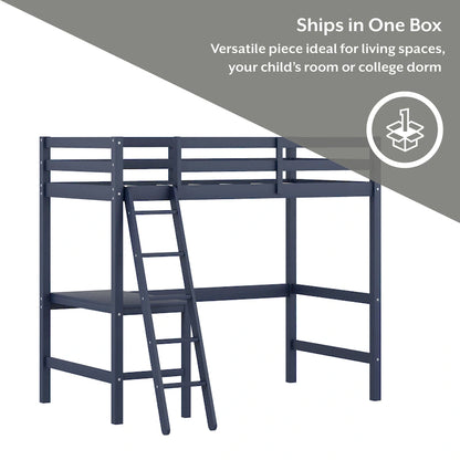 Hillsdale Caspian Wood Twin Loft Bed with Desk