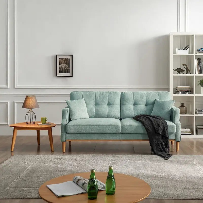 Modern 3-seat Fabric Sofa with USB Charge Port