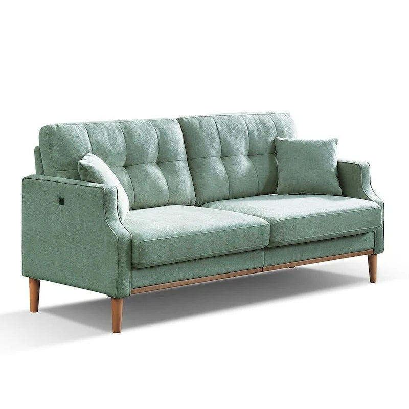 Modern 3-seat Fabric Sofa with USB Charge Port