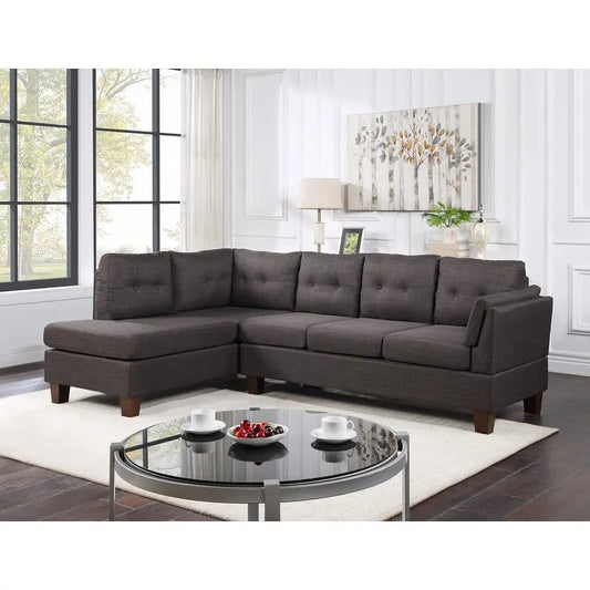 Dalia Linen Modern Sectional Sofa with Left Facing Chaise