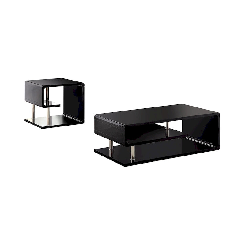 Inomata Contemporary 47-inch Wood Open-Shelf 2-Piece Coffee Table and End Table Set by Furniture of America