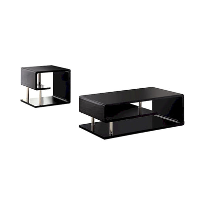 Inomata Contemporary 47-inch Wood Open-Shelf 2-Piece Coffee Table and End Table Set by Furniture of America