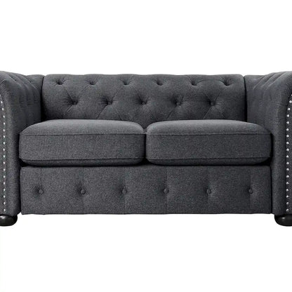 Corvus Aleksis 2-piece Tufted Rolled Arm Chesterfield Sofa and Loveseat Set