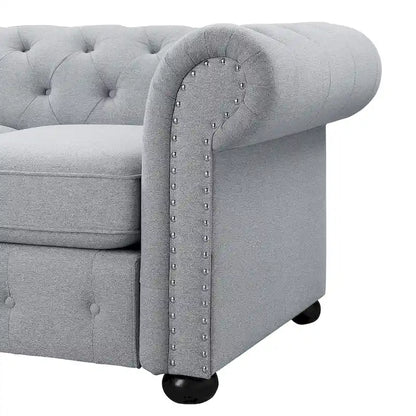 Corvus Aleksis 2-piece Tufted Rolled Arm Chesterfield Sofa and Loveseat Set