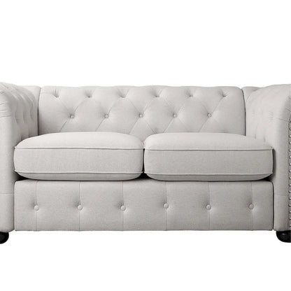 Corvus Aleksis 2-piece Tufted Rolled Arm Chesterfield Sofa and Loveseat Set