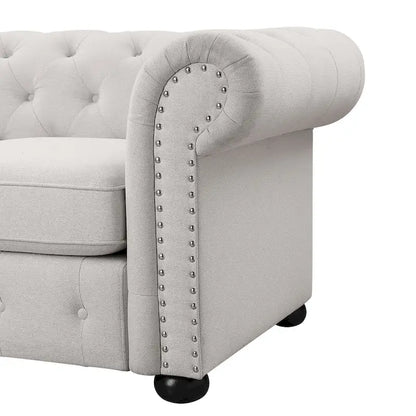 Corvus Aleksis 2-piece Tufted Rolled Arm Chesterfield Sofa and Loveseat Set