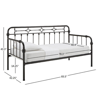 Darren Antique Dark Bronze Metal Daybed with Trundle by iNSPIRE Q Classic