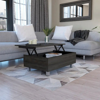 TUHOME Gambia Coffee Table with Lift Top, Concealed Storage and 4 Legs