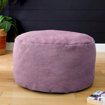 Sorra Home Indoor Corduroy Large Round Pouf/Ottoman