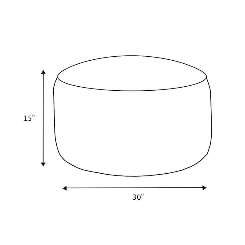 Sorra Home Indoor Corduroy Large Round Pouf/Ottoman