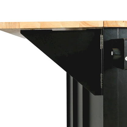 53 in. Rubber Wood Drop-Leaf Countertop Kitchen Island on 5 Wheels with Storage Cabinet and 3 Drawers - 53