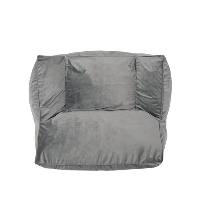 Loubar Velveteen Oversized Bean Bag Chair with Armrests by Christopher Knight Home