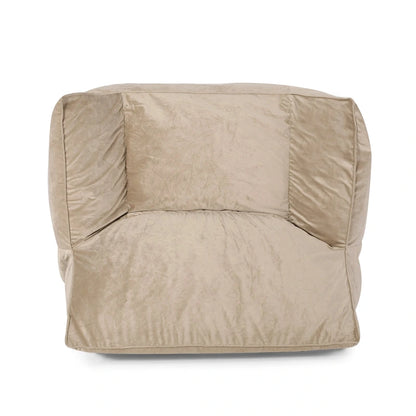 Loubar Velveteen Oversized Bean Bag Chair with Armrests by Christopher Knight Home