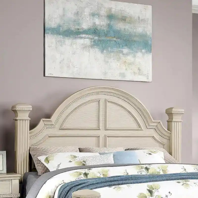 Stroh Traditional Wood Trim Molding Panel Bed with Bell-shaped Headboard by Furniture of America
