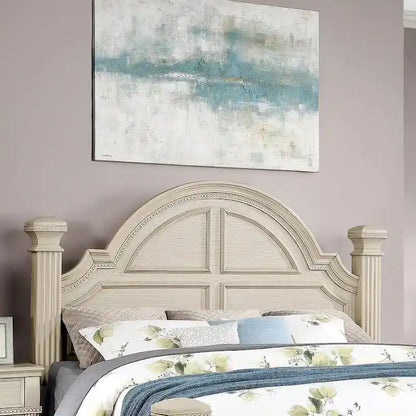Stroh Traditional Wood Trim Molding Panel Bed with Bell-shaped Headboard by Furniture of America