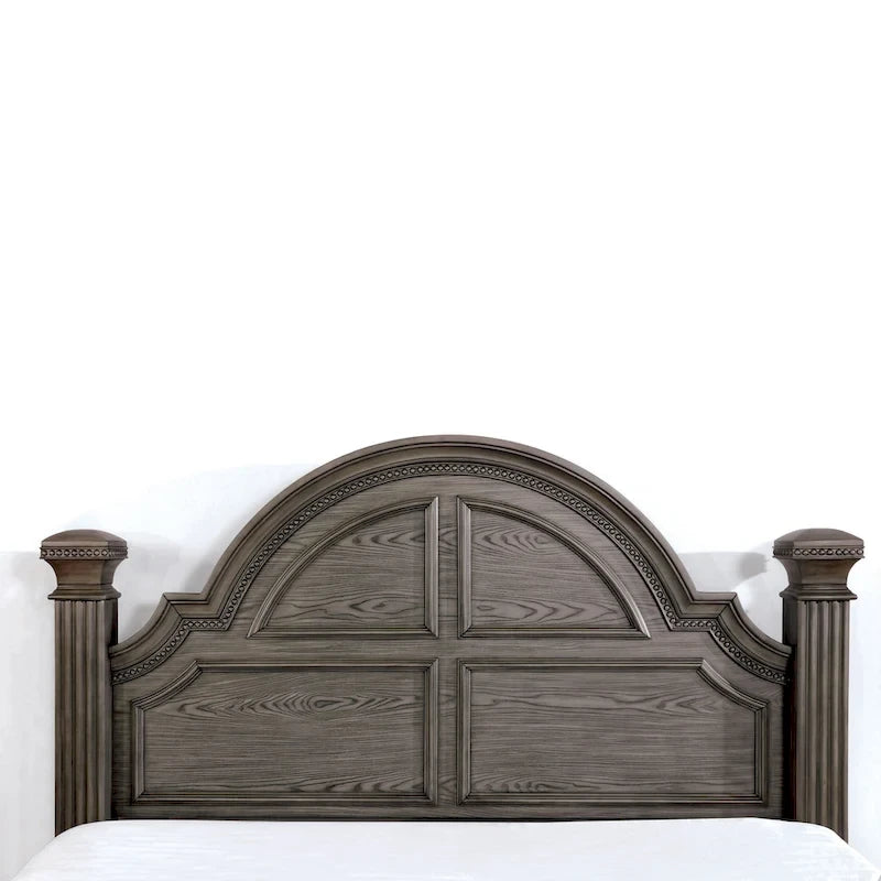Stroh Traditional Wood Trim Molding Panel Bed with Bell-shaped Headboard by Furniture of America