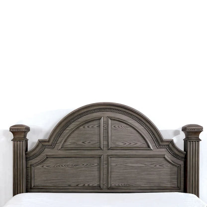 Stroh Traditional Wood Trim Molding Panel Bed with Bell-shaped Headboard by Furniture of America