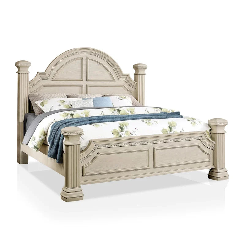 Stroh Traditional Wood Trim Molding Panel Bed with Bell-shaped Headboard by Furniture of America