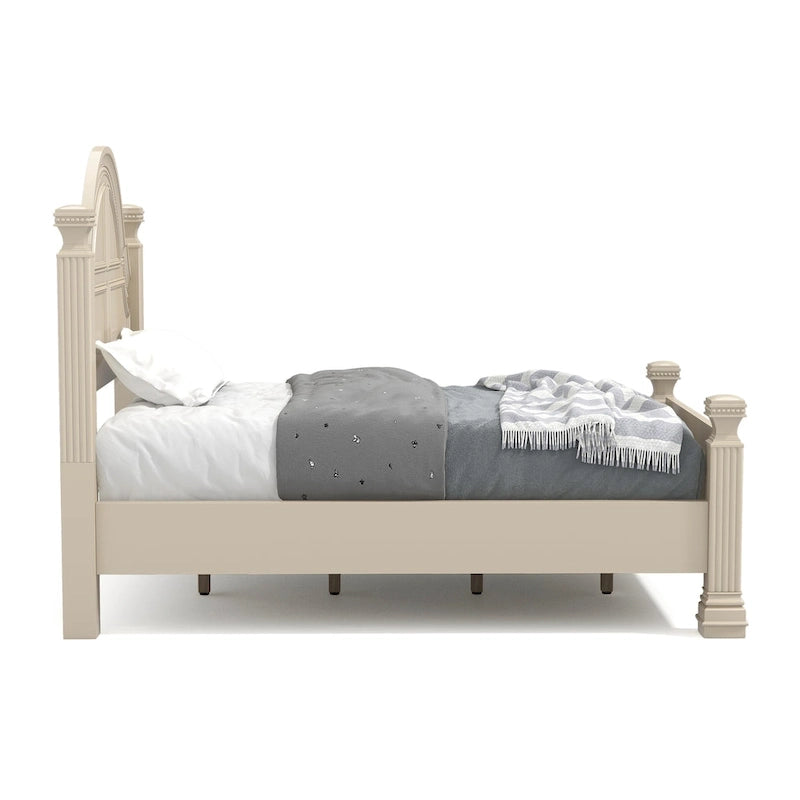 Stroh Traditional Wood Trim Molding Panel Bed with Bell-shaped Headboard by Furniture of America