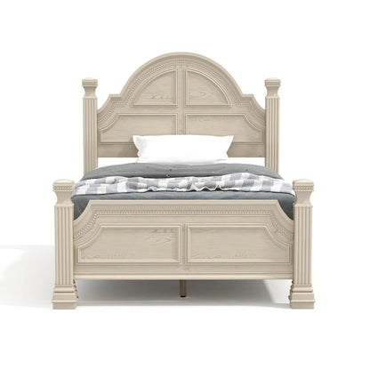 Stroh Traditional Wood Trim Molding Panel Bed with Bell-shaped Headboard by Furniture of America
