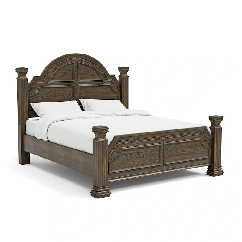 Stroh Traditional Wood Trim Molding Panel Bed with Bell-shaped Headboard by Furniture of America